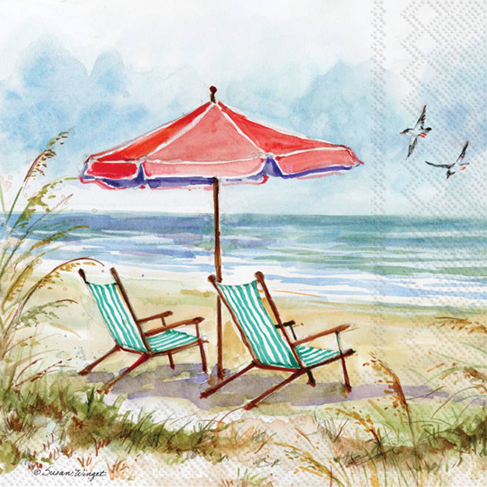 Paper Cocktail Napkins Pack of 20 Beach Chairs