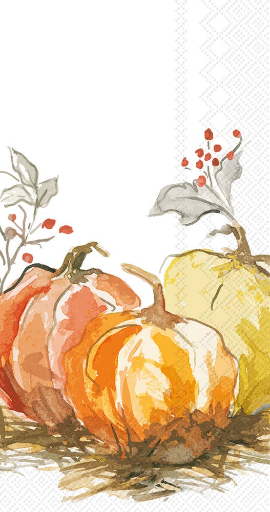 Paper Guest Towels 16 Ct Painted Pumpkin Fall Autumn