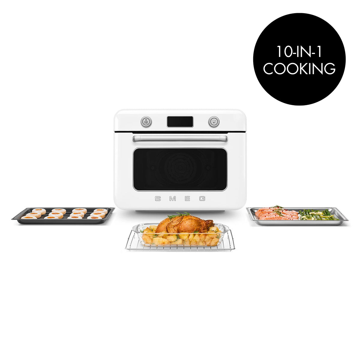 SMEG Countertop Combi Oven with Air Fry and Steam (COF01) – White