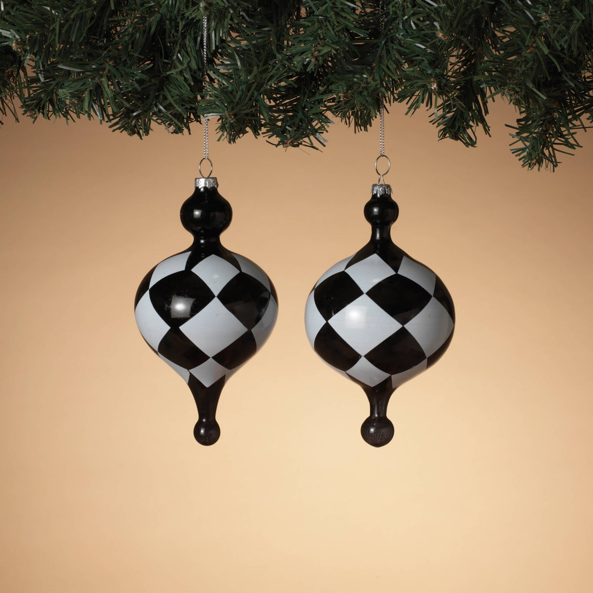 Last Call 6.5"H Black & White Glass Fini