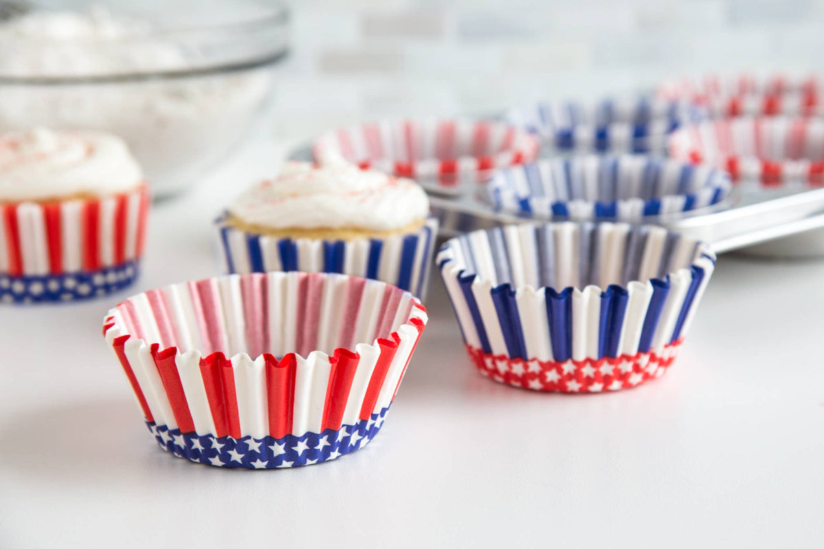 Fox Run PatrioticCupcake Liners, 50 Count, 3" x 3"