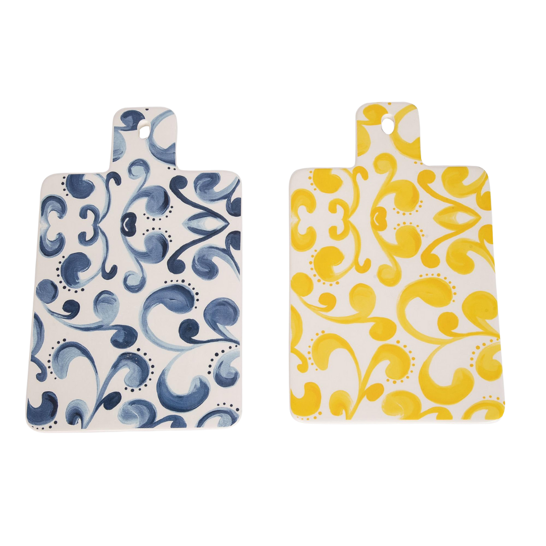Dol Citrus Indigo Serving Board Set 2 Spring DS