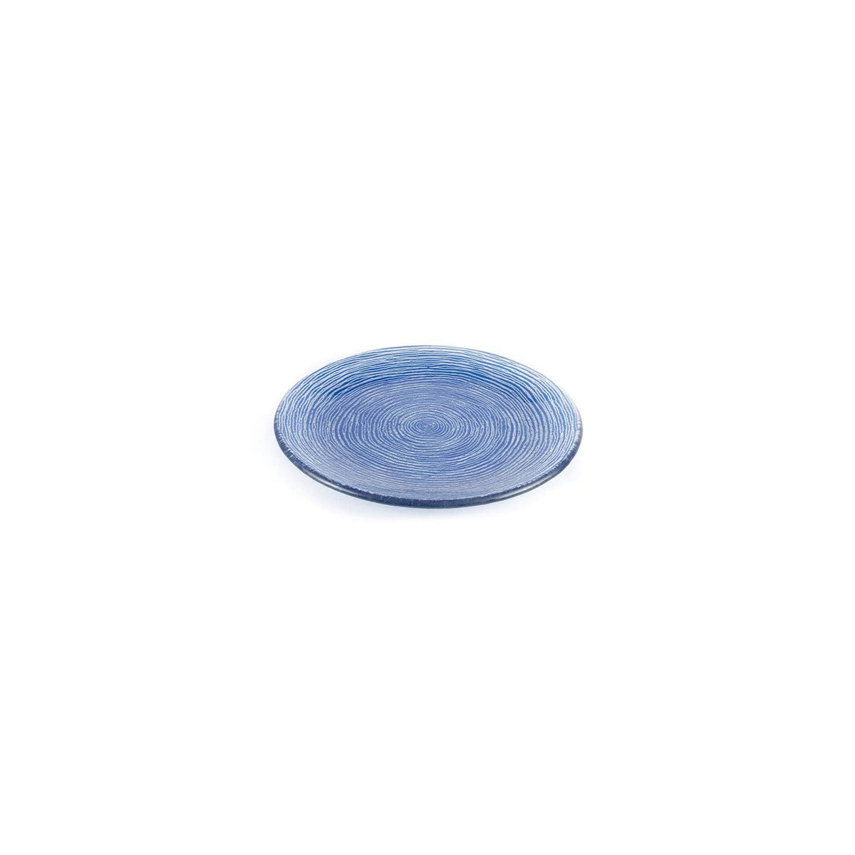Glass Dinnerware dia.7.75" Round Blue Glass Plate (Set of 2)
