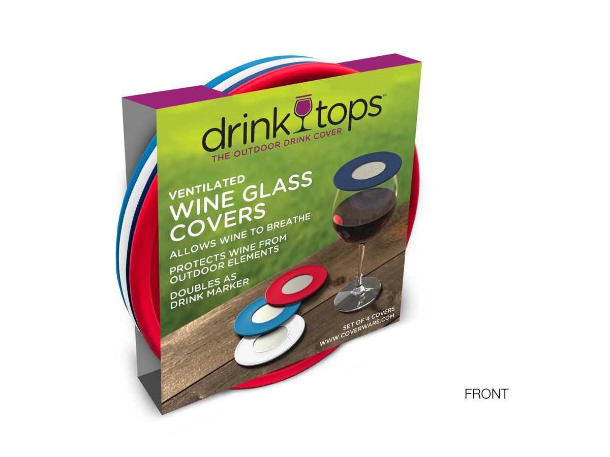 VENTILATED Wine Glass Covers - 4/PK