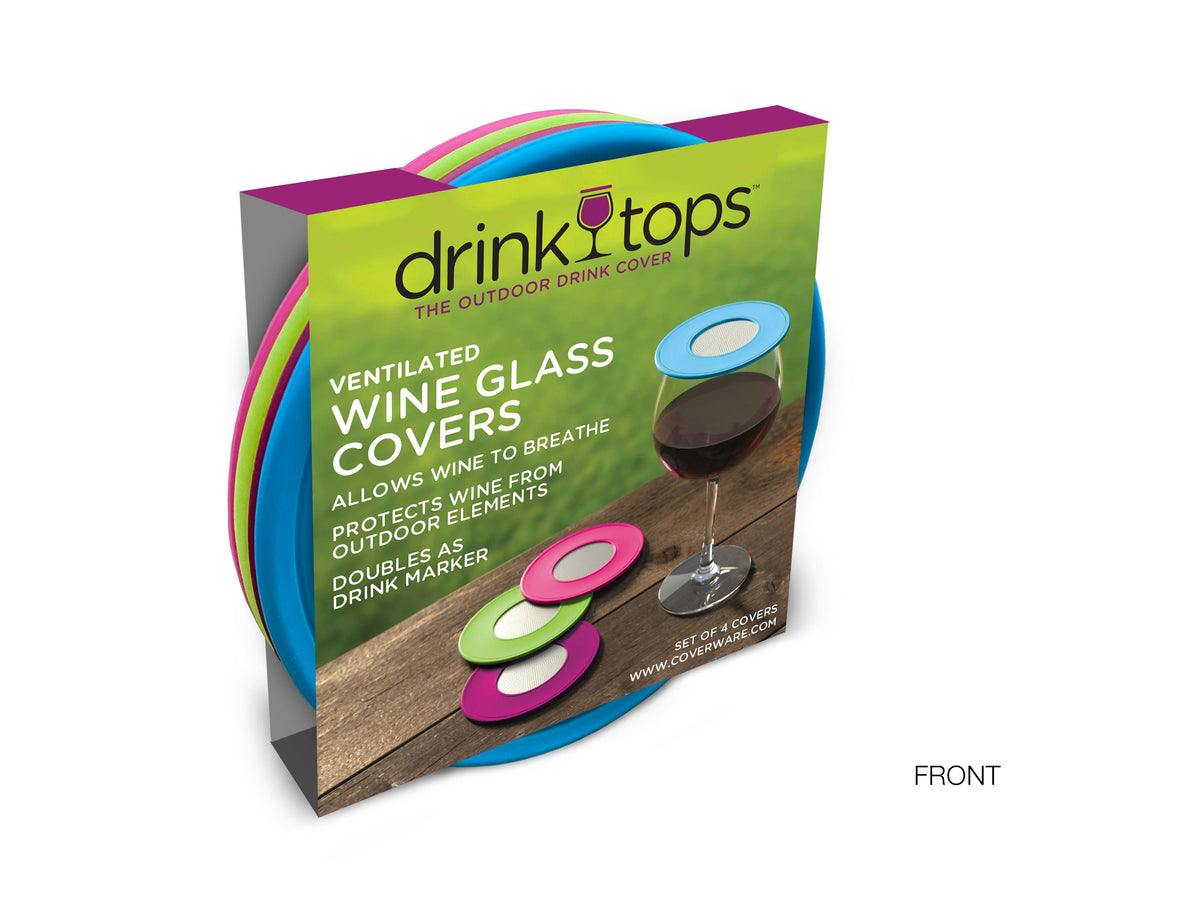 VENTILATED Wine Glass Covers - 4/PK