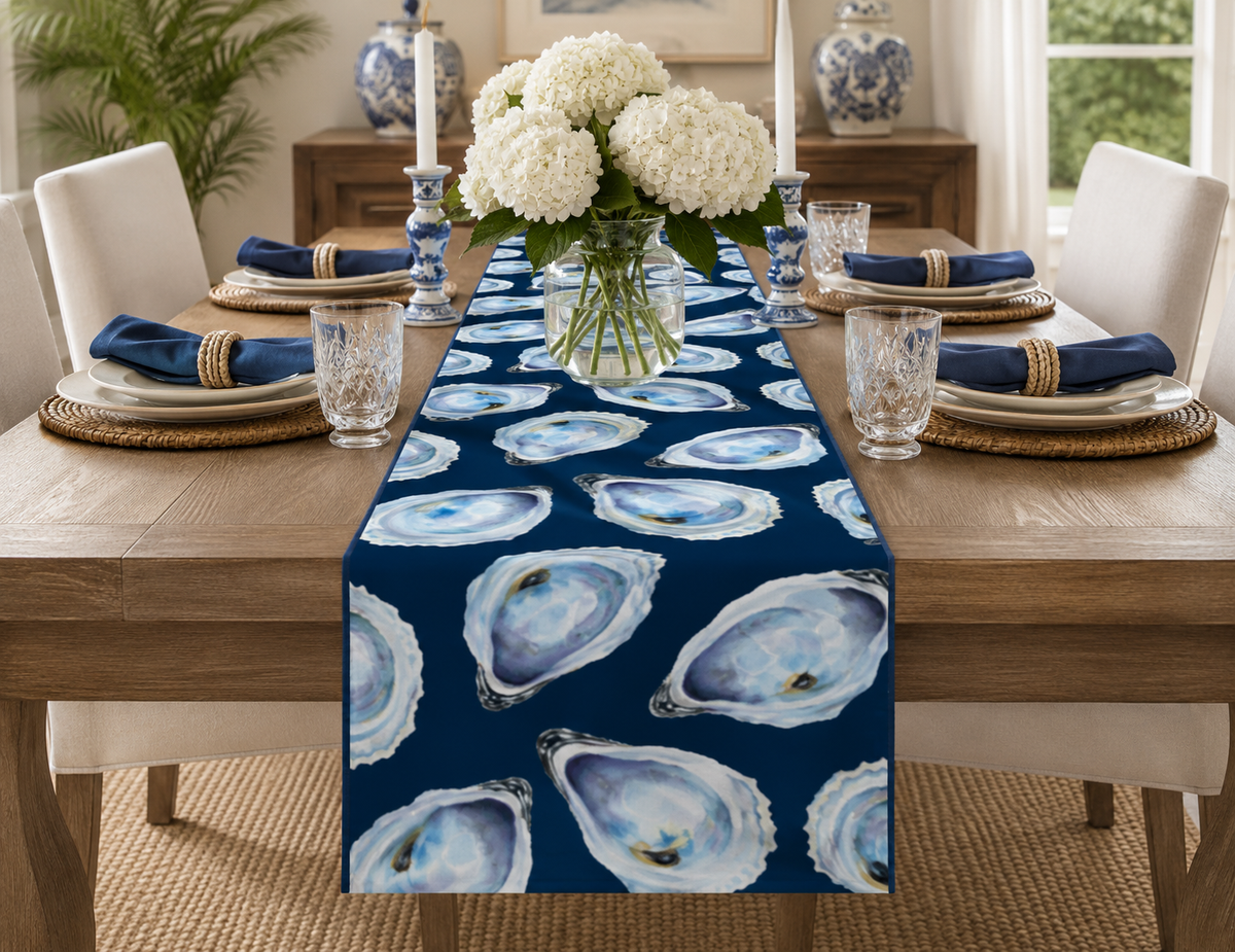 Blue Oyster Reversible Table Runner — photo 1