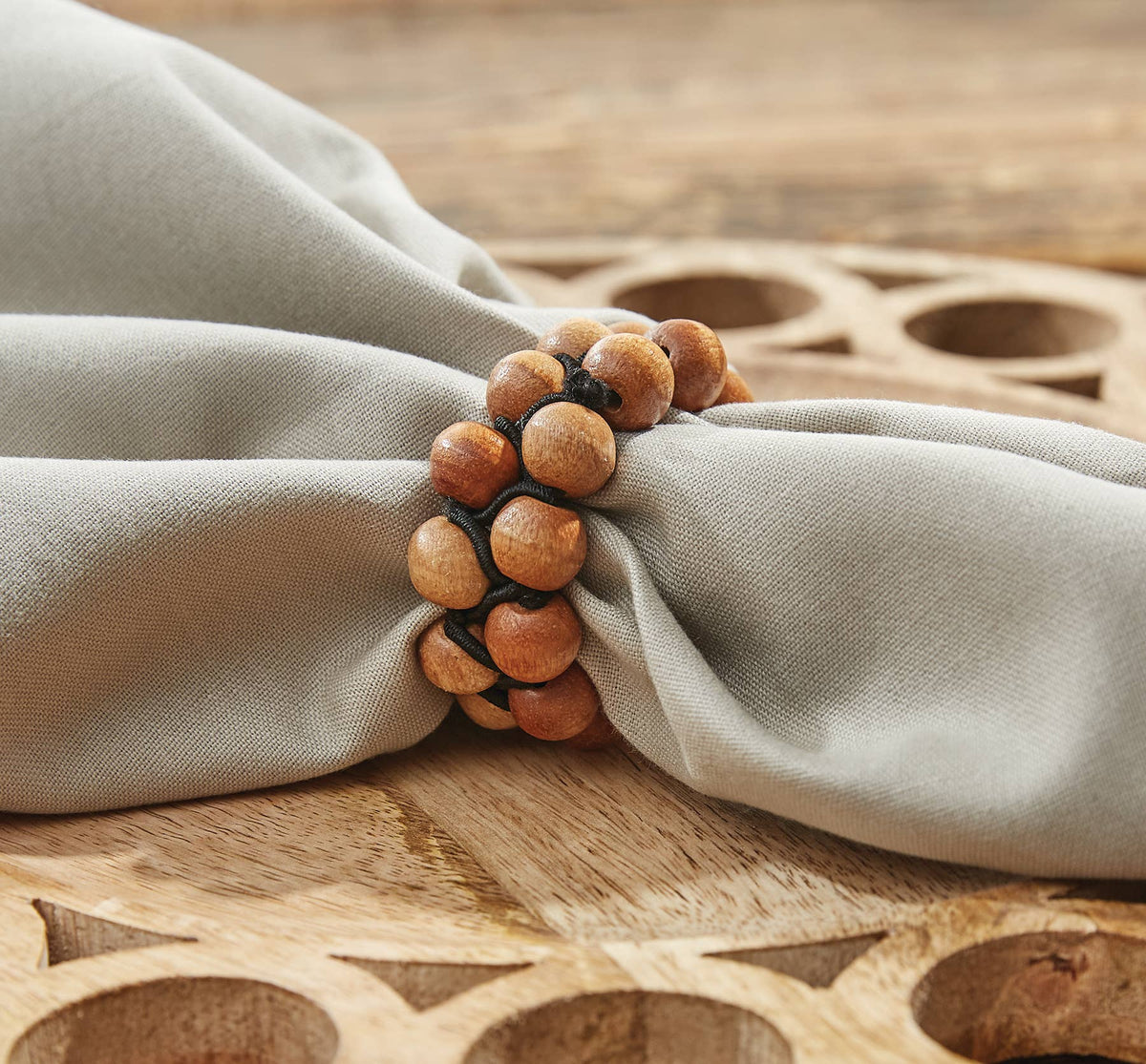 Wooden Bead Napkin Ring