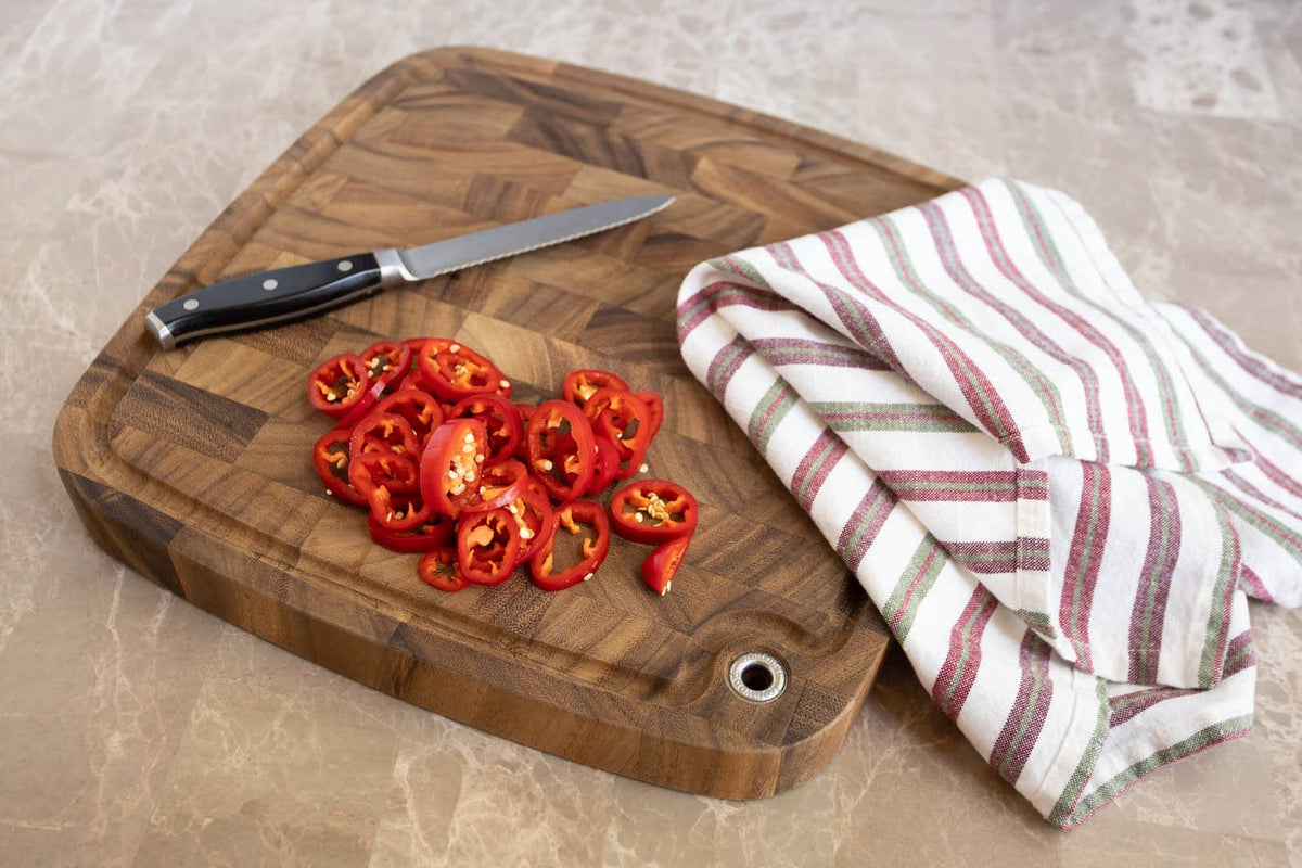 Ironwood Carolina Acacia Wood Chopping Board, End Grain, 14"