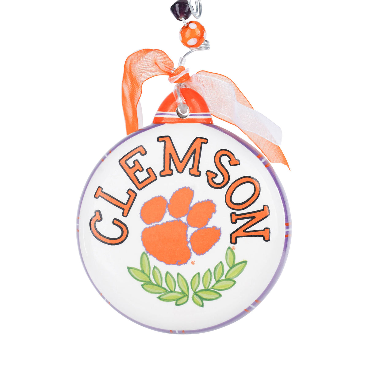 Clemson Puff Ornament