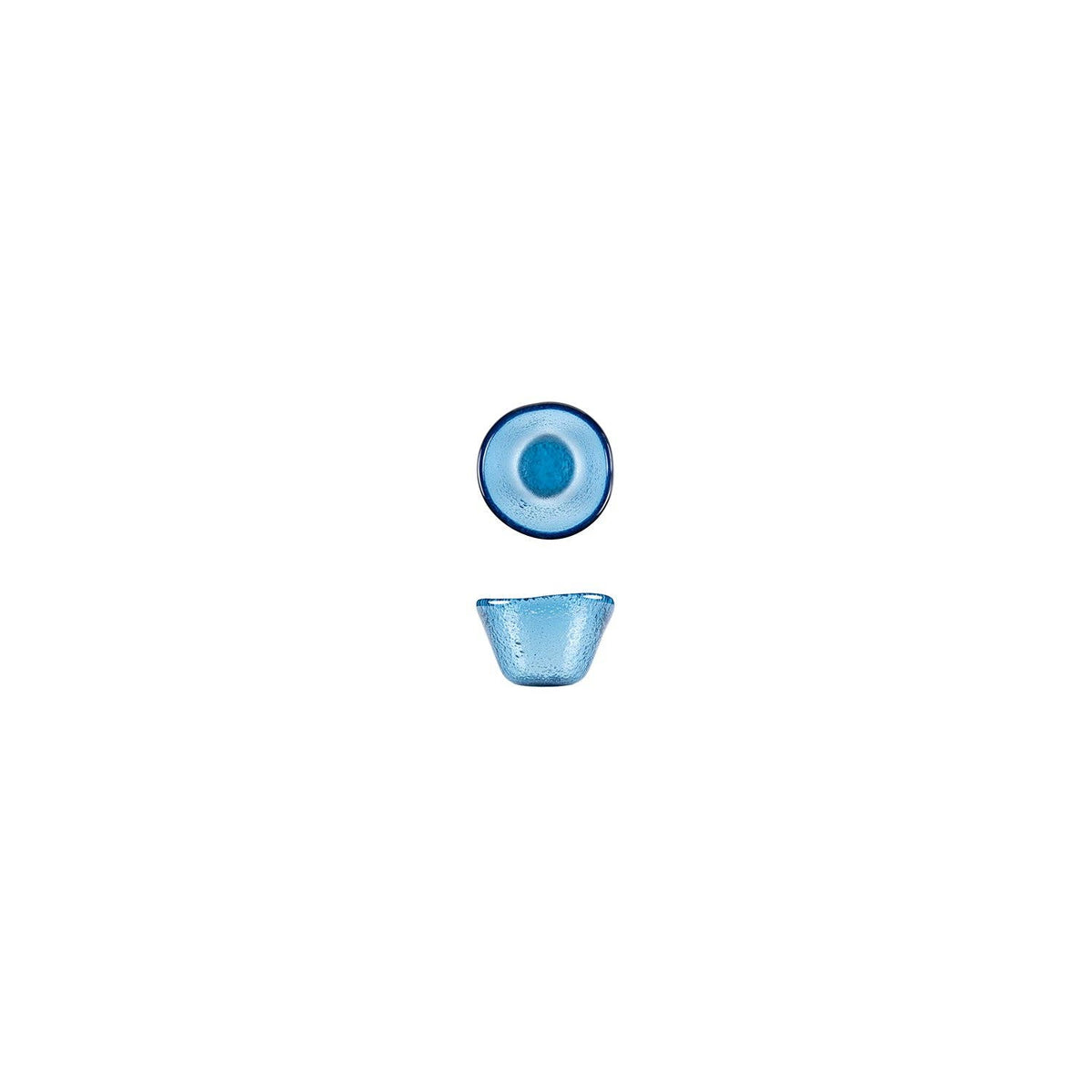 Glass Dinnerware dia.3.25" h:2" 4 oz. Round Transparent Blue Glass Ramekin (Set of 4)