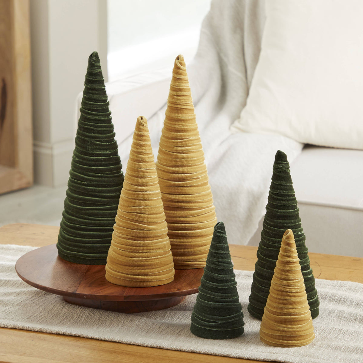 Tree Velvet 10" tall Medium, Spring Accent Tablescape
