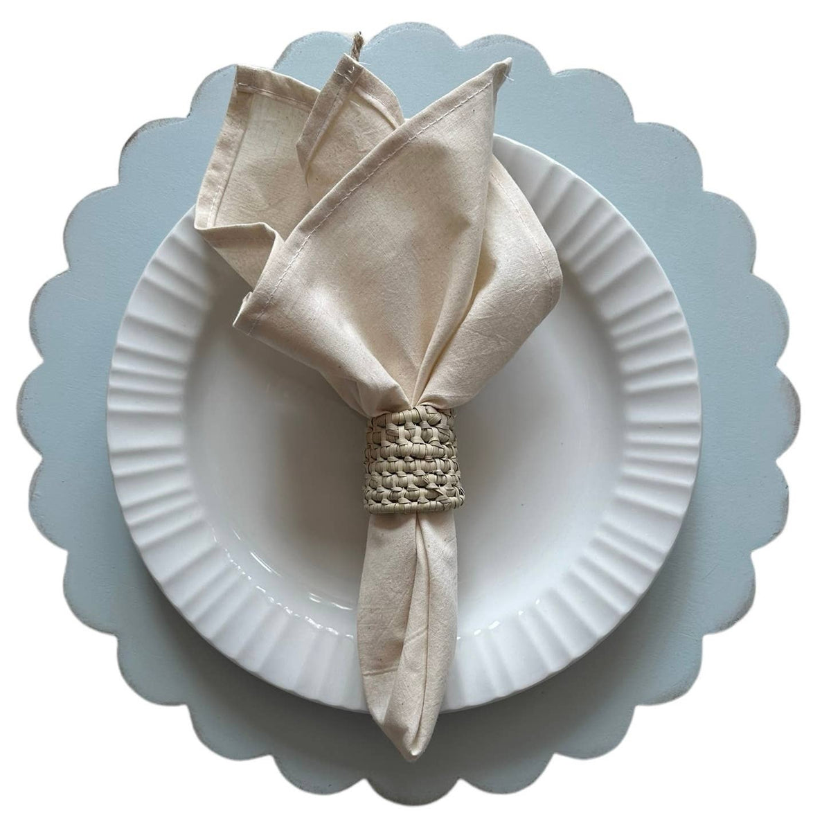 Everyday Scalloped Placemats, Wooden, Set of 4
