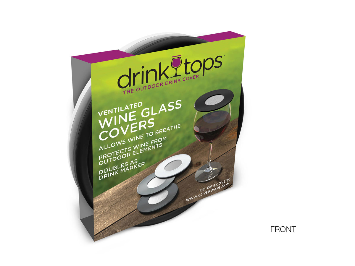 VENTILATED Wine Glass Covers - 4/PK