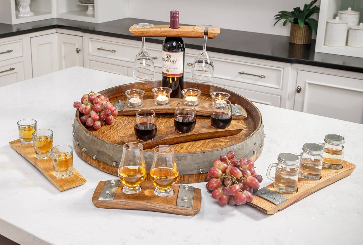 Double Glencairn Whiskey Set & Whiskey Barrel Stave USA Made