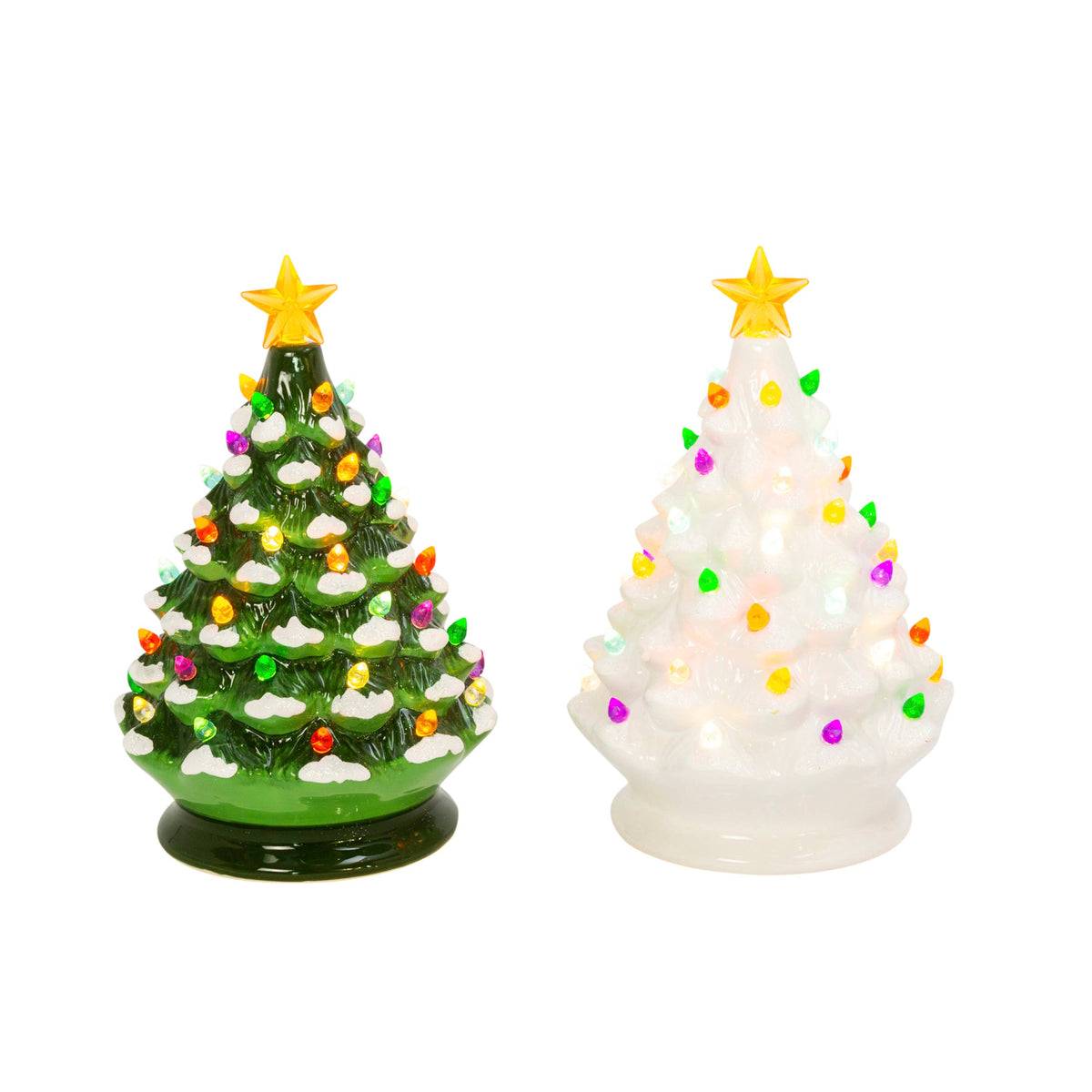 8"H B/O Musical Dolomite Christmas Tree Light w/ Timer, 2 As