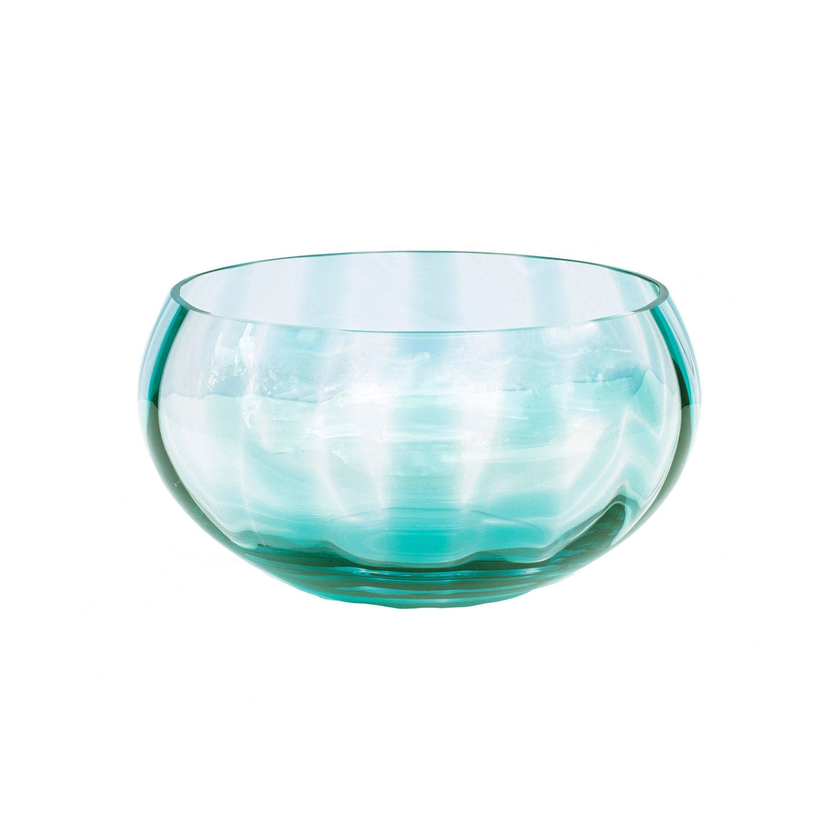 Bolla Glass Ash Blue Pleated Centerpiece