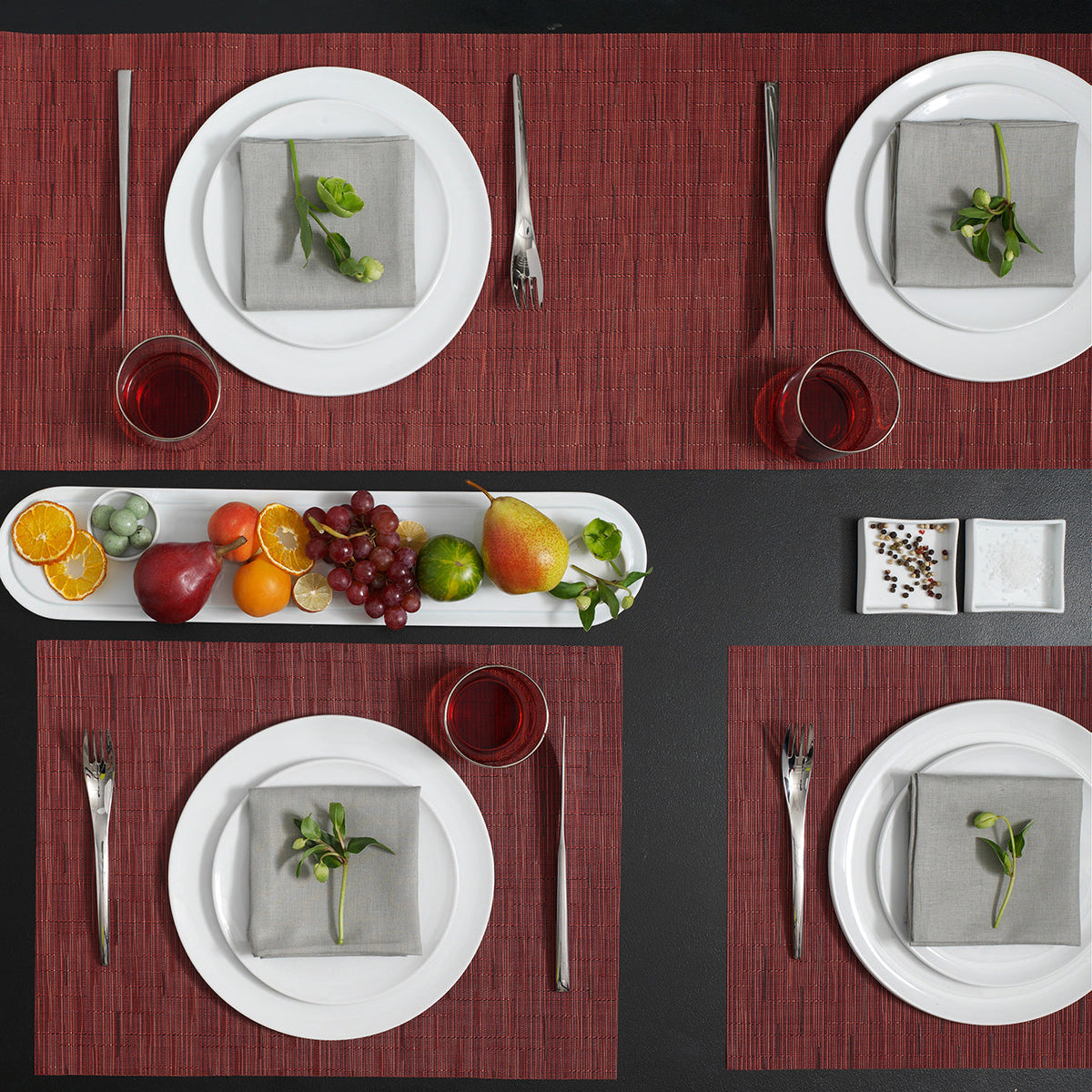 Bamboo Placemats - Cranberry