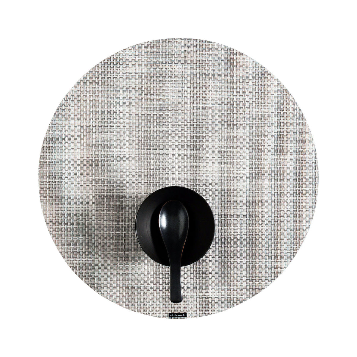 Basketweave Placemats - White/Silver