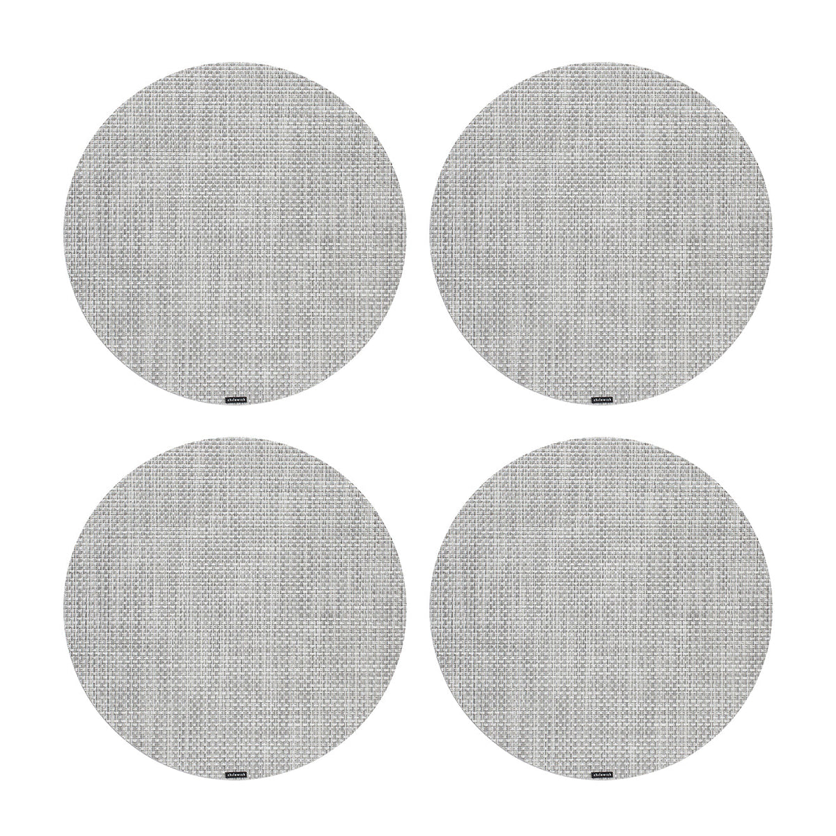 Basketweave Placemats - White/Silver