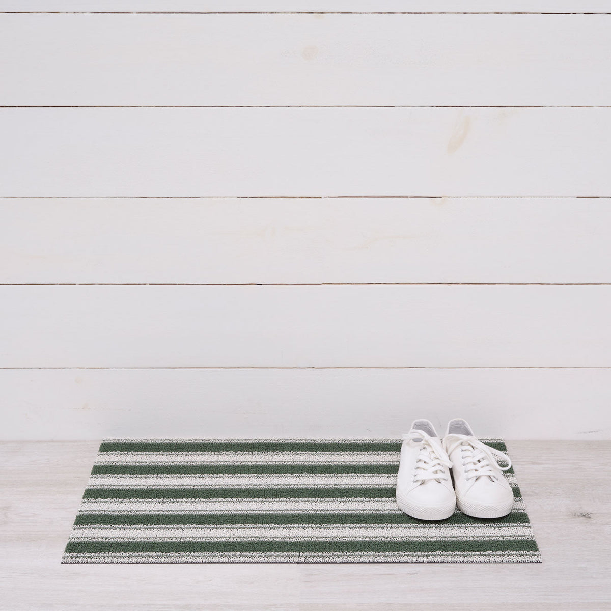 Boardwalk Stripe Shag Mats - Fern