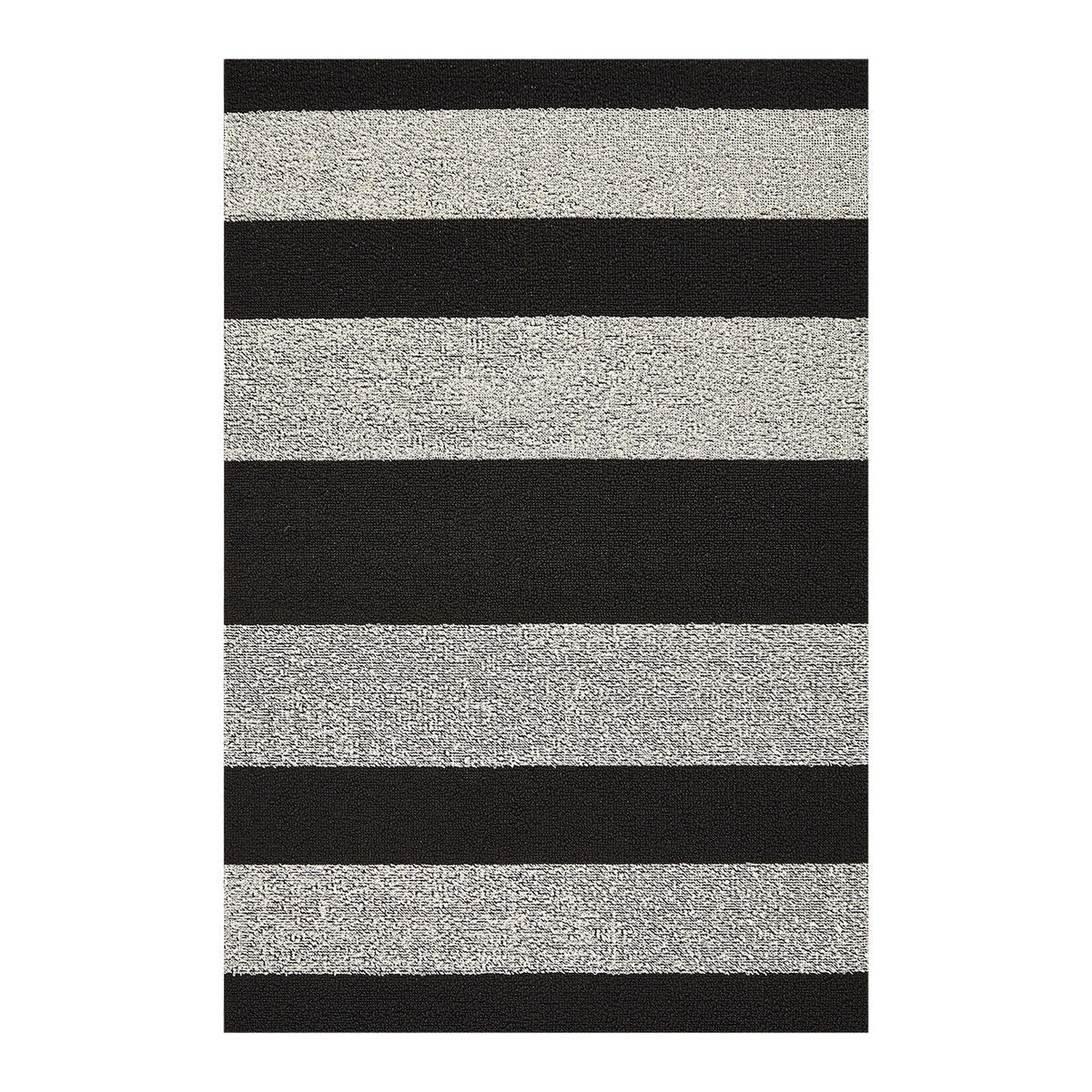 Bold Stripe Shag Mats - Black/White