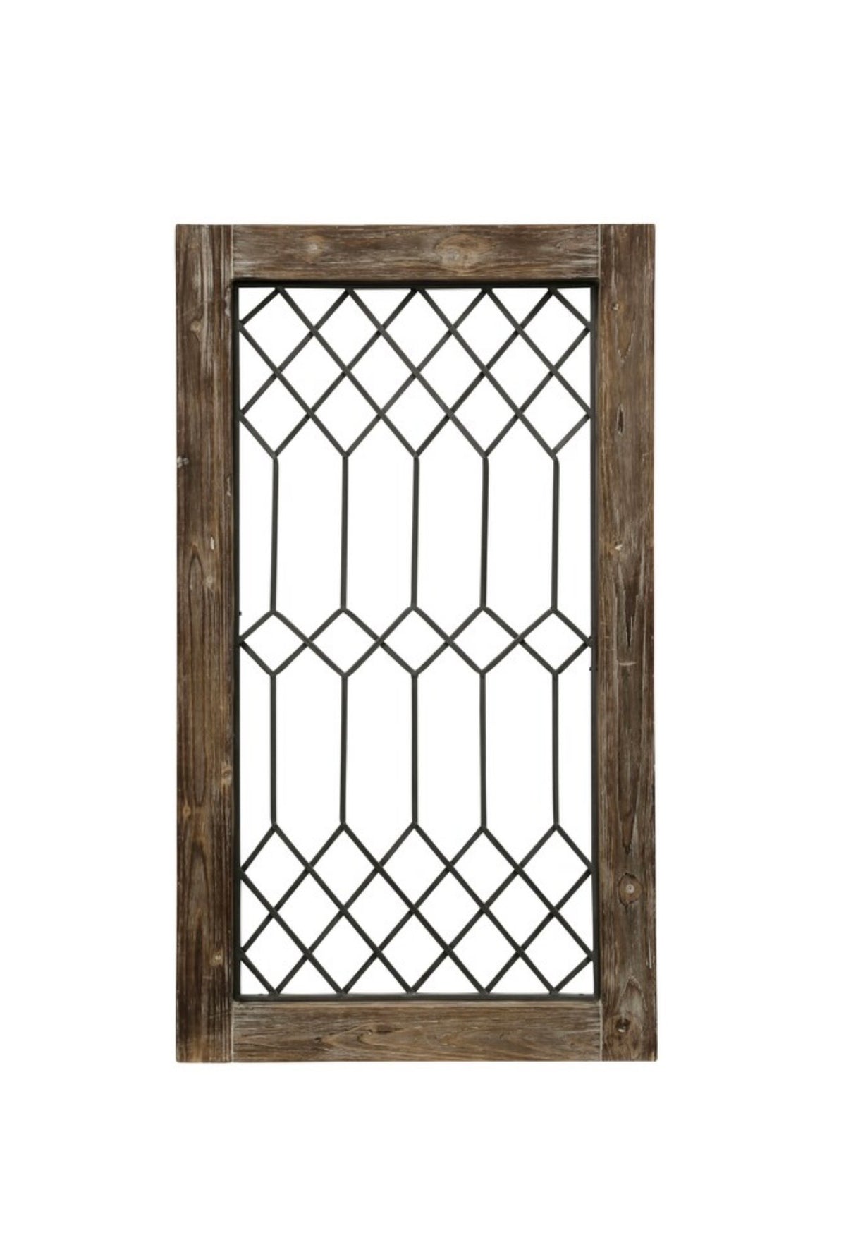Rustic Window Pane Wall Decor – Wood & Metal Architectural Wall Accent