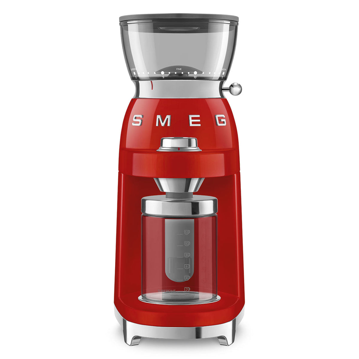 SMEG Multipurpose Conical Burr Coffee Grinder (CGF03) – Red