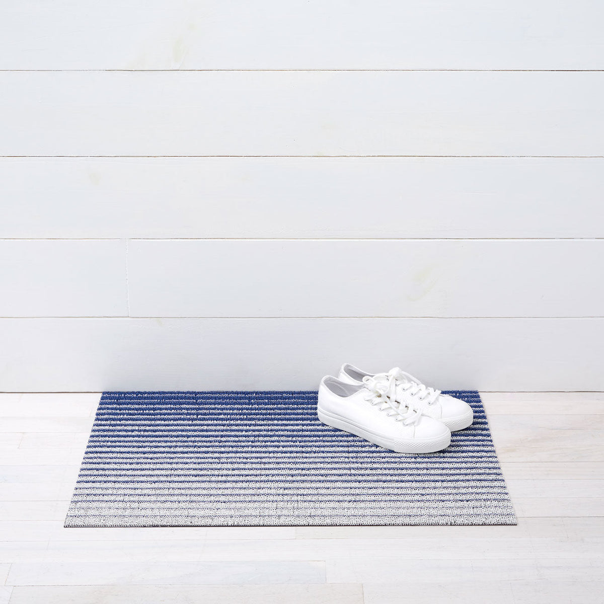Domino Stripe Shag Mats - Denim