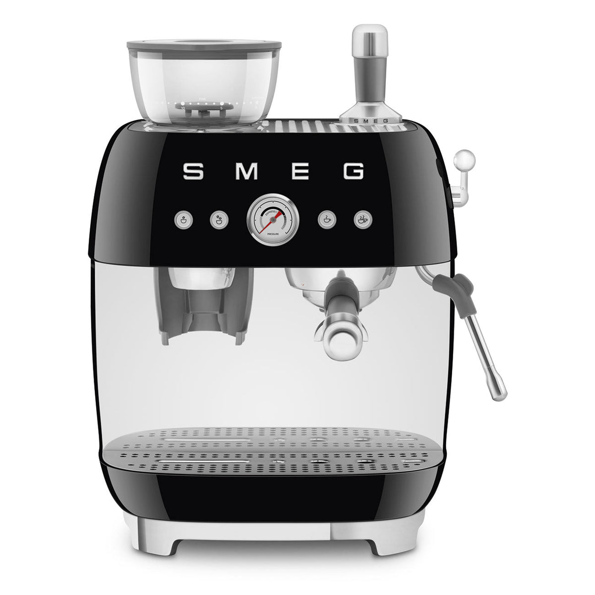 SMEG Espresso Machine with Integrated Grinder (EGF03) – Black