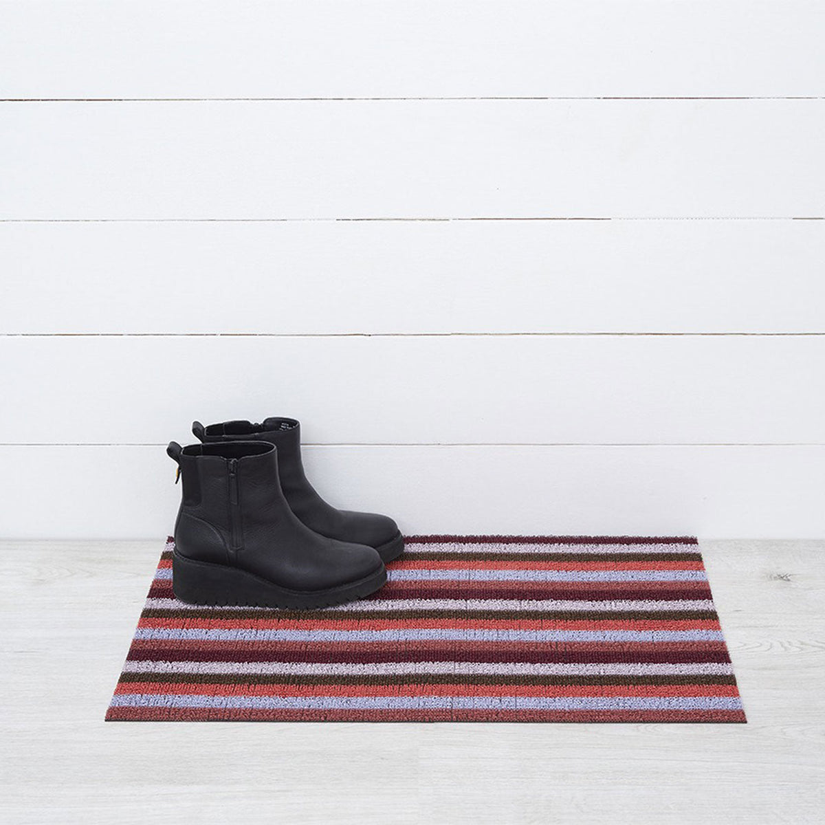 Even Stripe Shag Mats - Berry