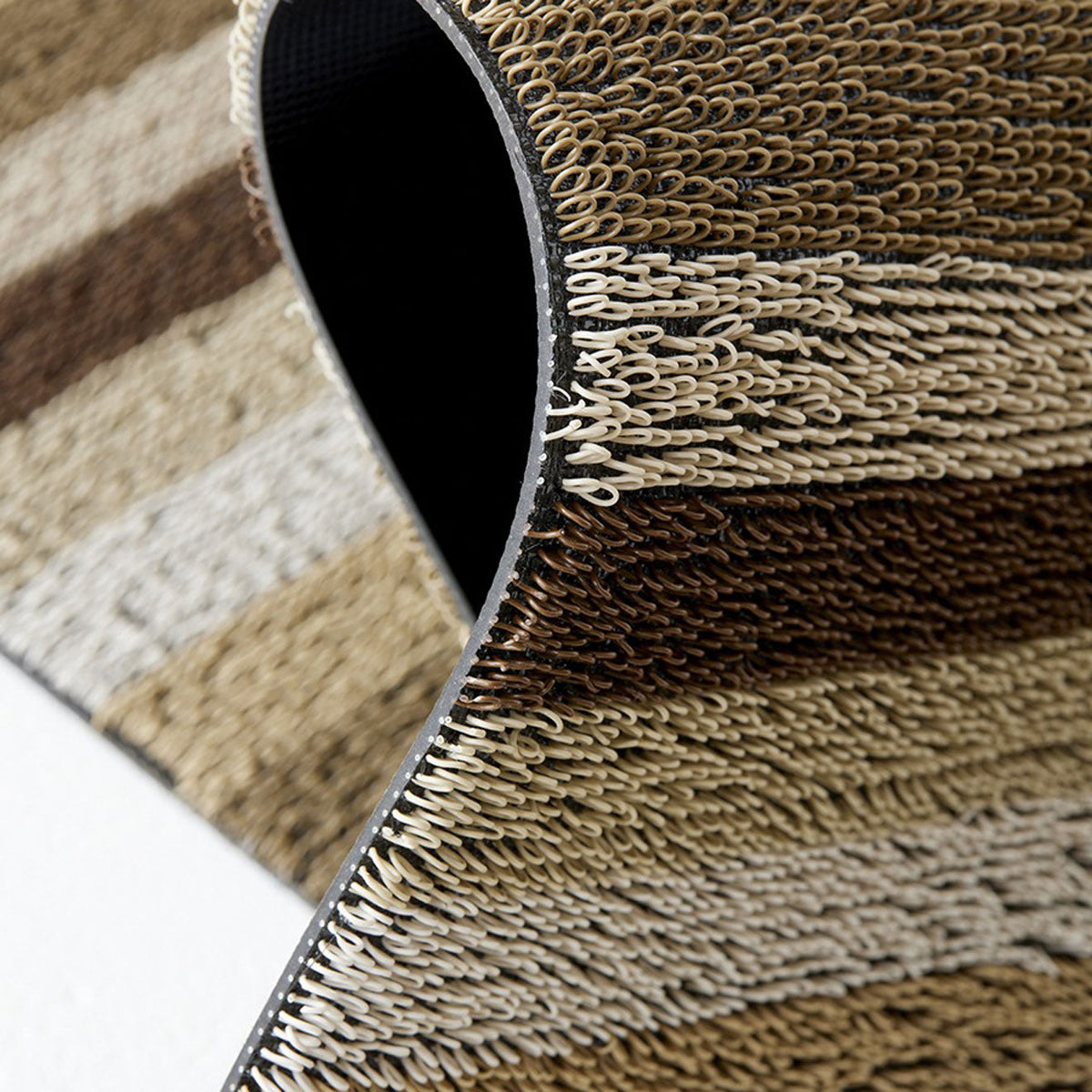 Even Stripe Shag Mats - Mocha