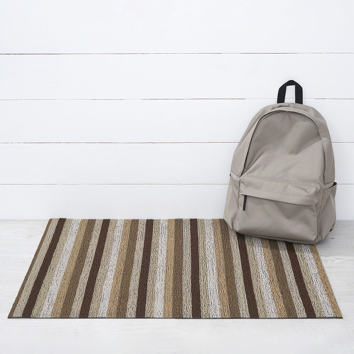 Even Stripe Shag Mats - Mocha