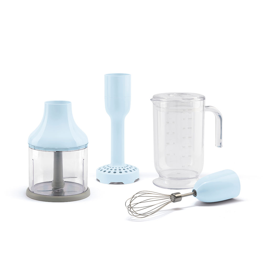 SMEG 4-Piece Accessory Set for Retro-Style Hand Blender – Pastel Blue