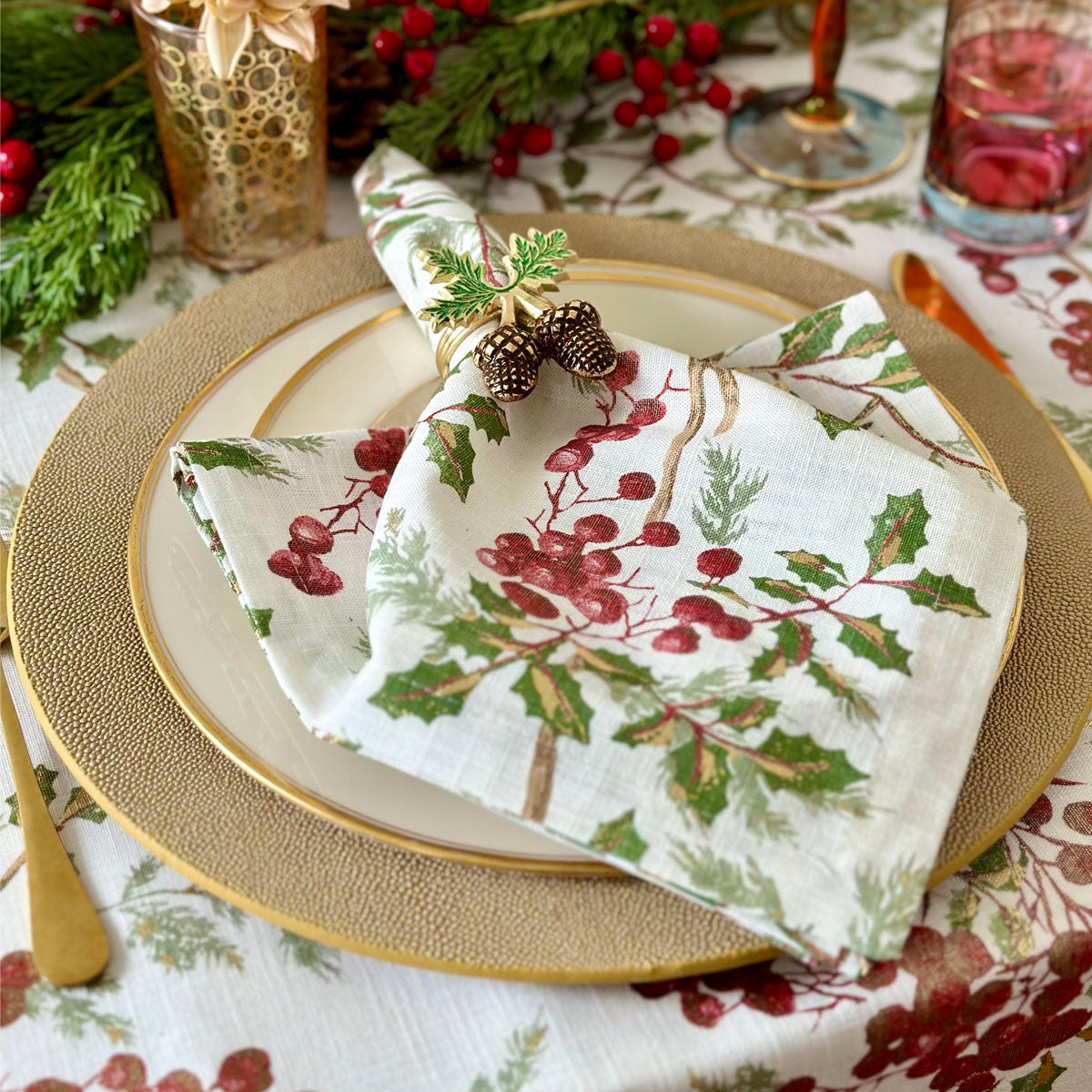 Bodrum Holly Berry Napkins — Bodrum collection image 2