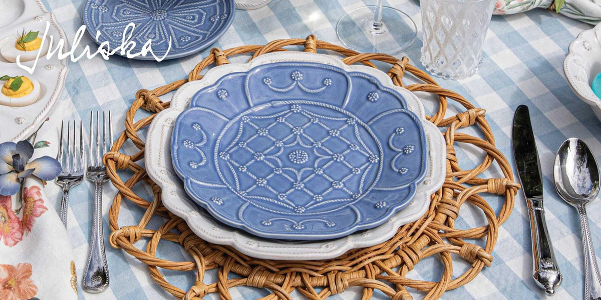Jardins du Monde Side/Cocktail Plate Asst Set/4 - Chambray