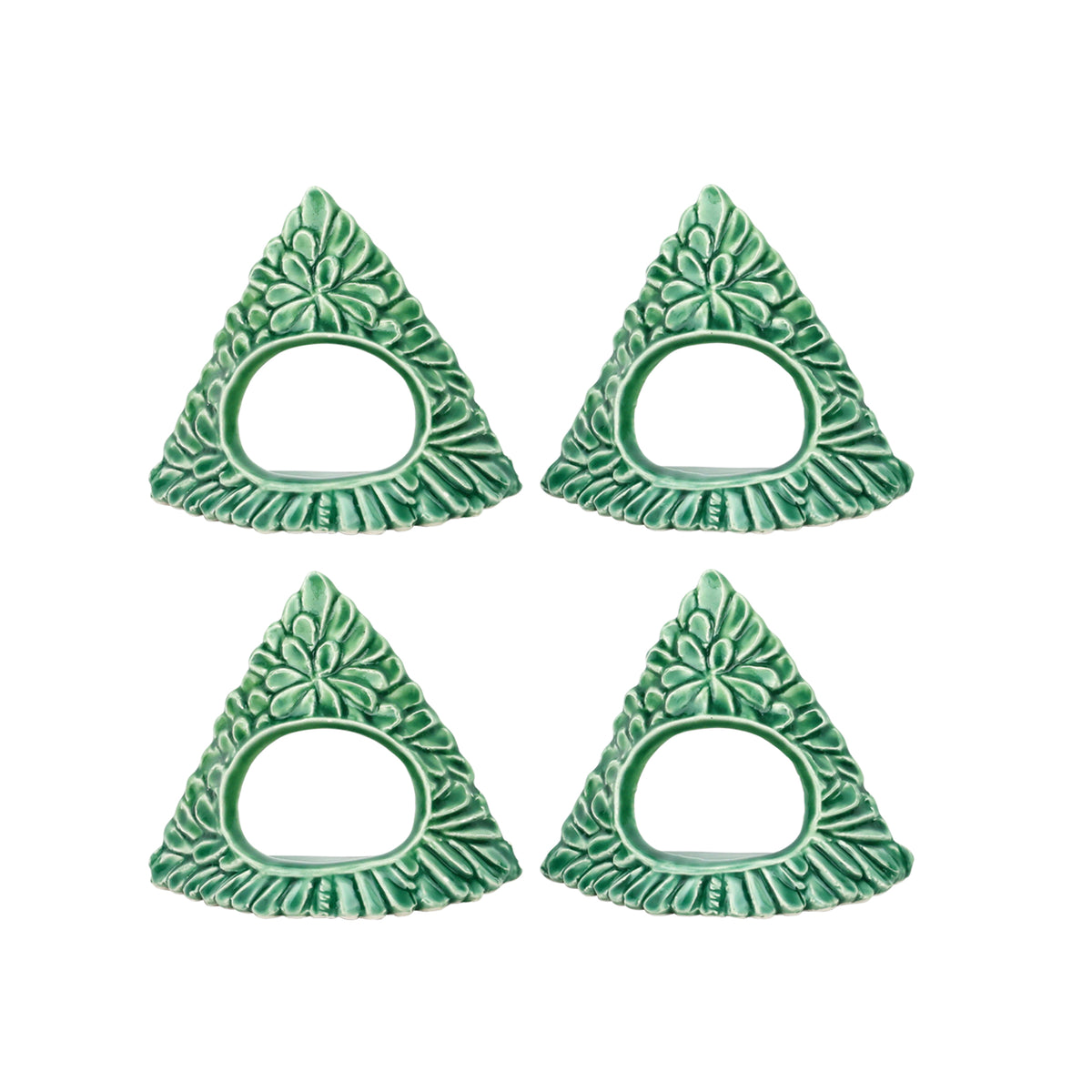 Lastra Holiday Green Figural Napkin Rings - Set of 4