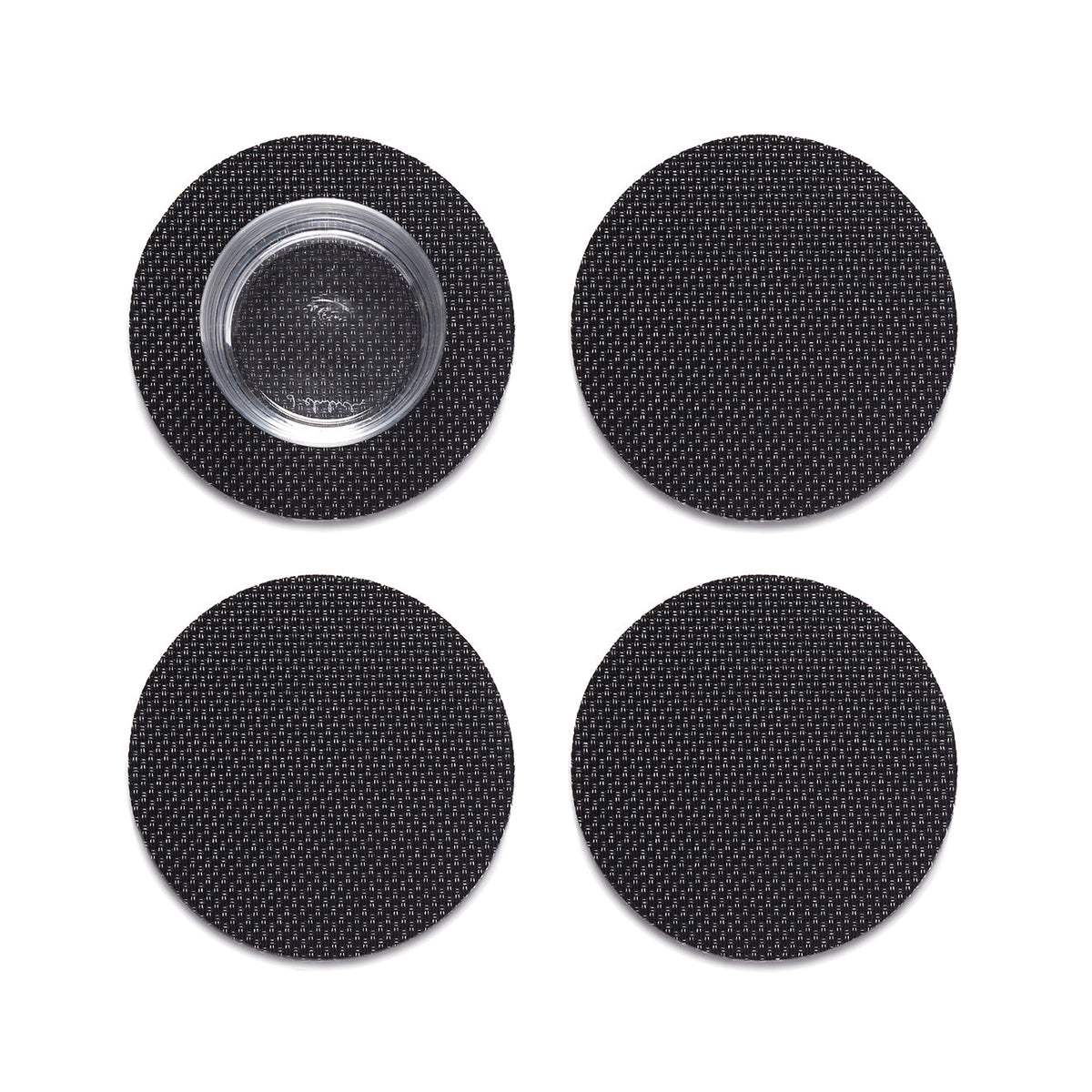 Mini Basketweave Coasters - Black