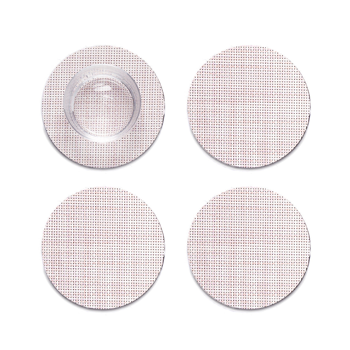 Mini Basketweave Coasters - Blush
