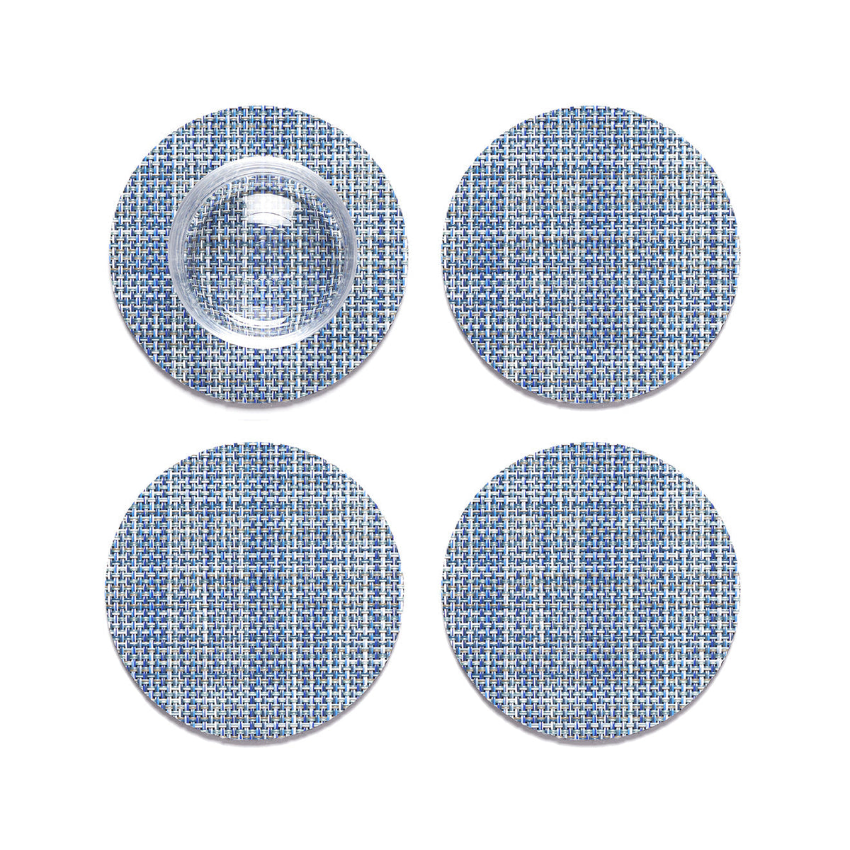 Mini Basketweave Coaster Samples - Chambray