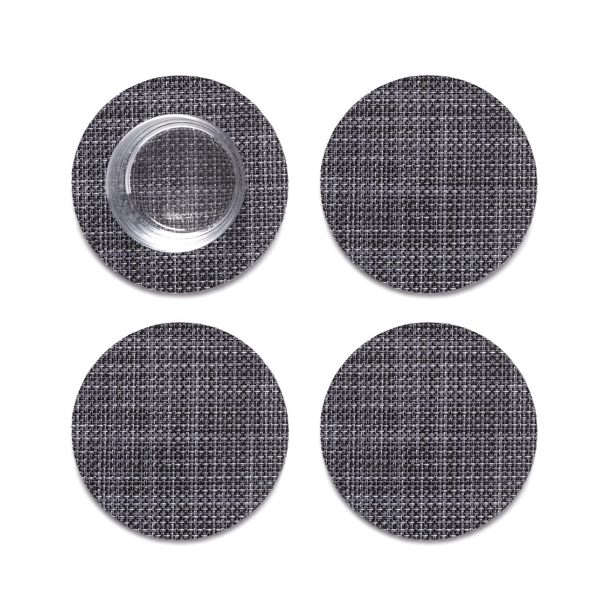 Mini Basketweave Coasters - Cool Grey