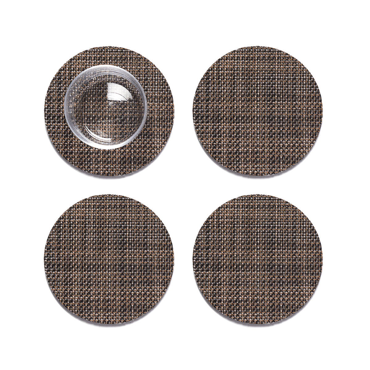 Mini Basketweave Coasters - Dark Walnut
