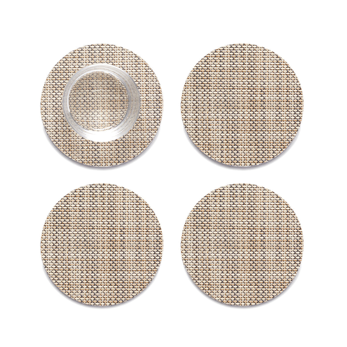 Mini Basketweave Coasters - Linen