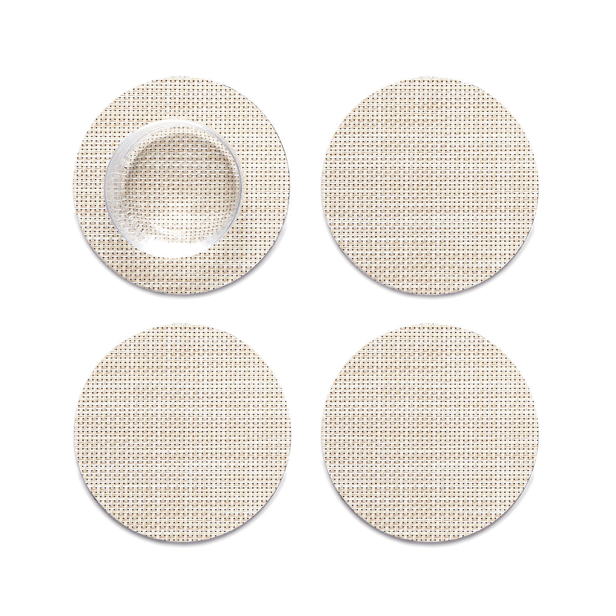 Mini Basketweave Coasters - Parchment