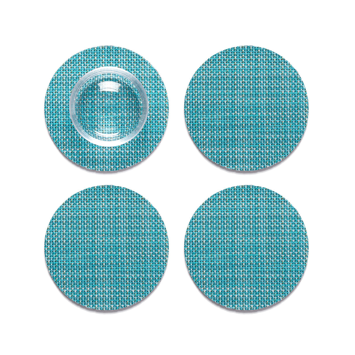 Mini Basketweave Coasters - Turquoise