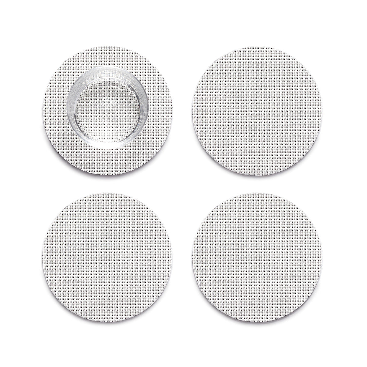 Mini Basketweave Coasters - White