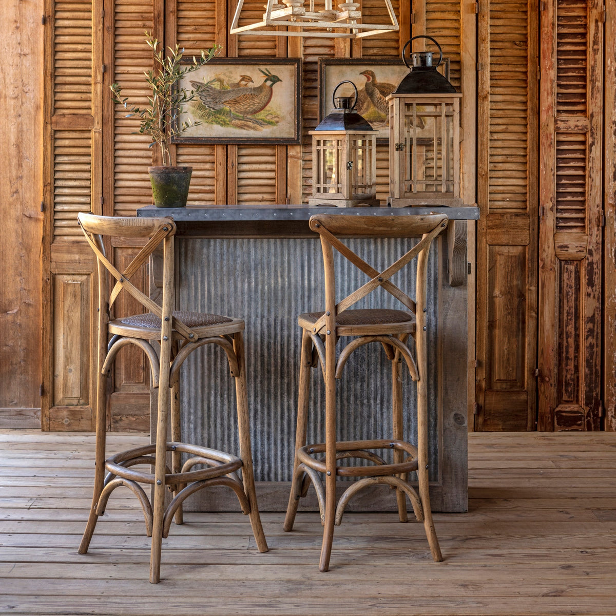 Provence Cross Back Counter Stool