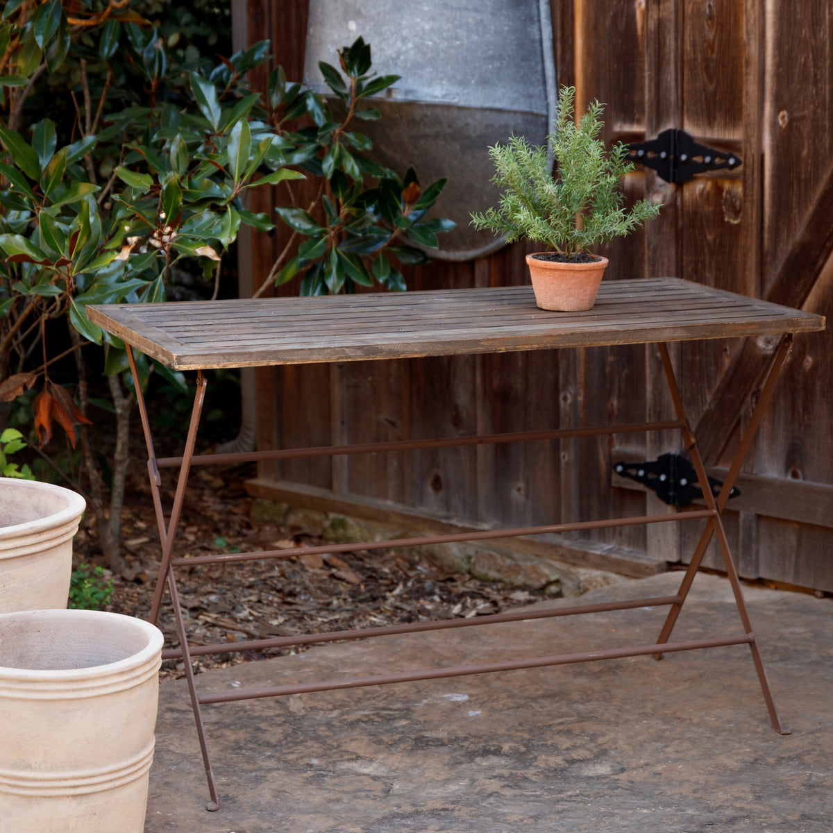 St. Helena Wood and Iron Winery Table