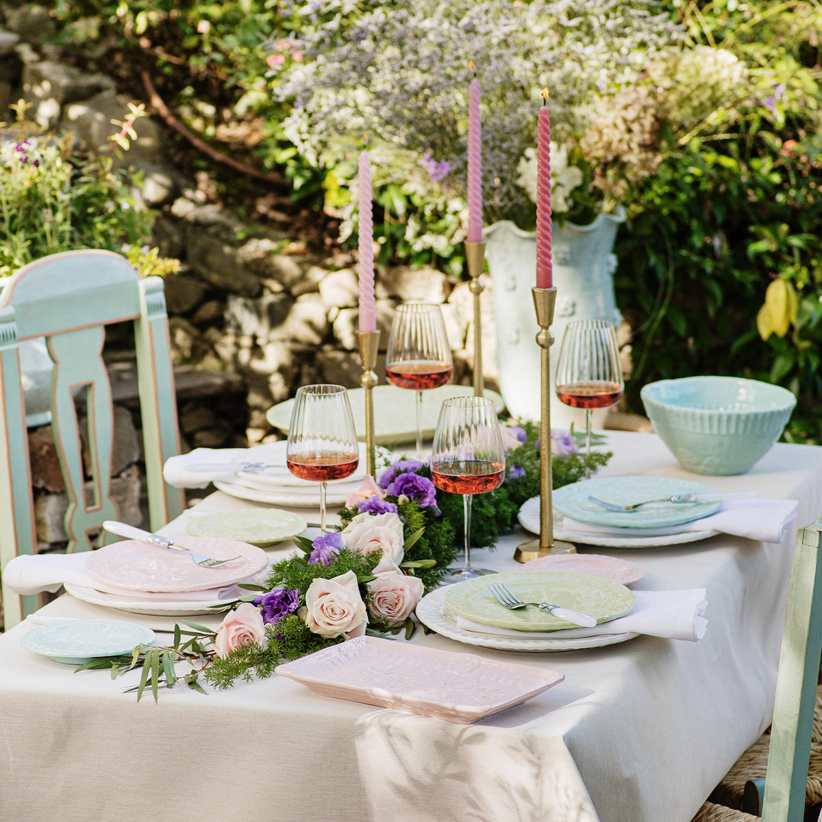 Pietra Fiori Aqua Serving Bowl