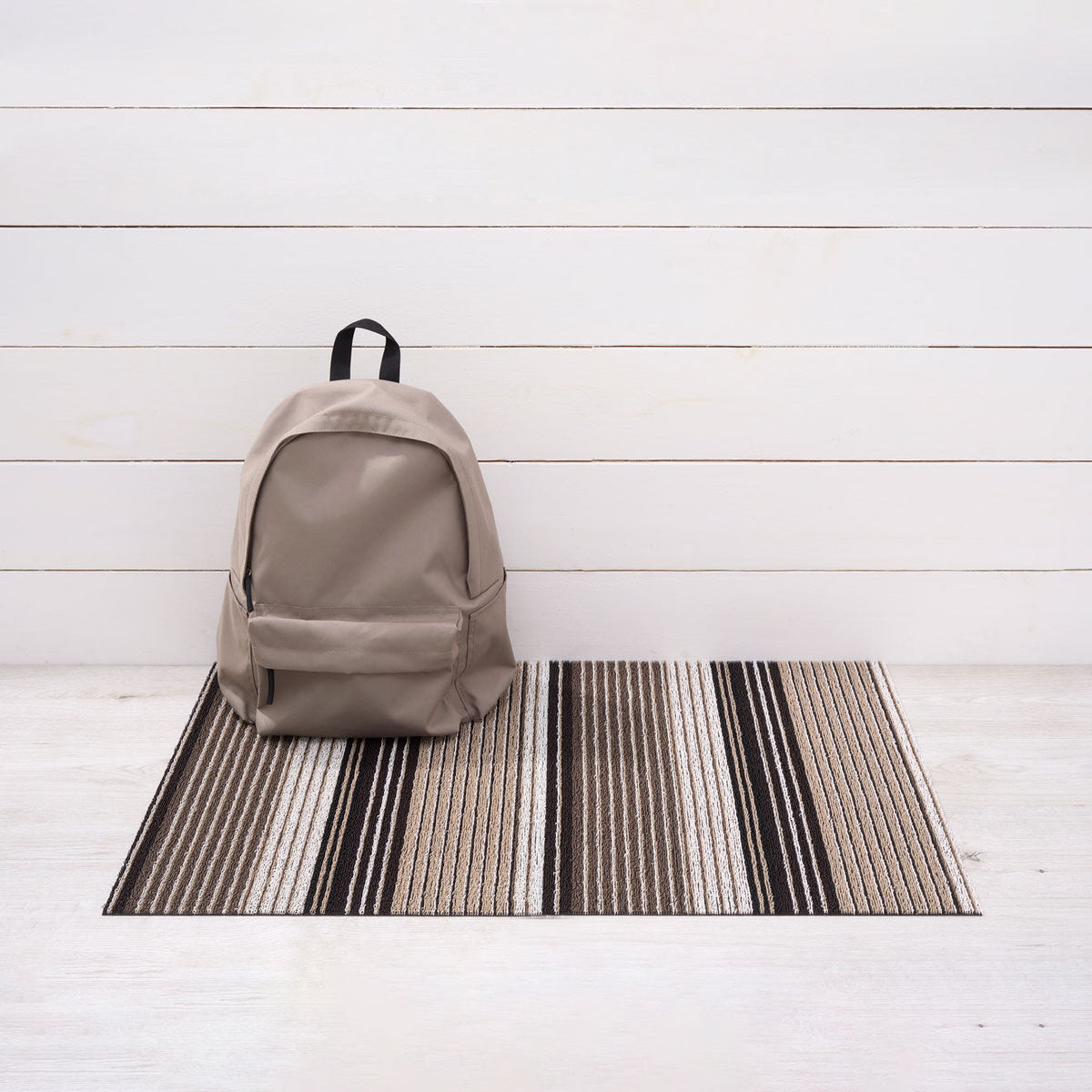 Pleat Stripe Shag Mats - Oyster