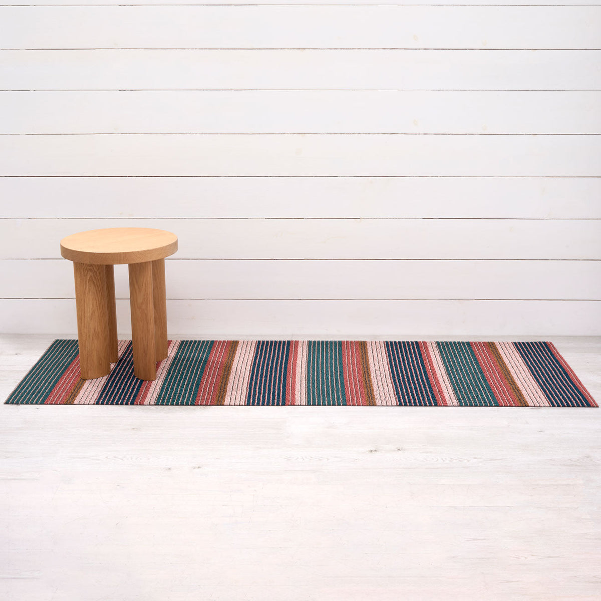 Pleat Stripe Shag Mats - Raspberry